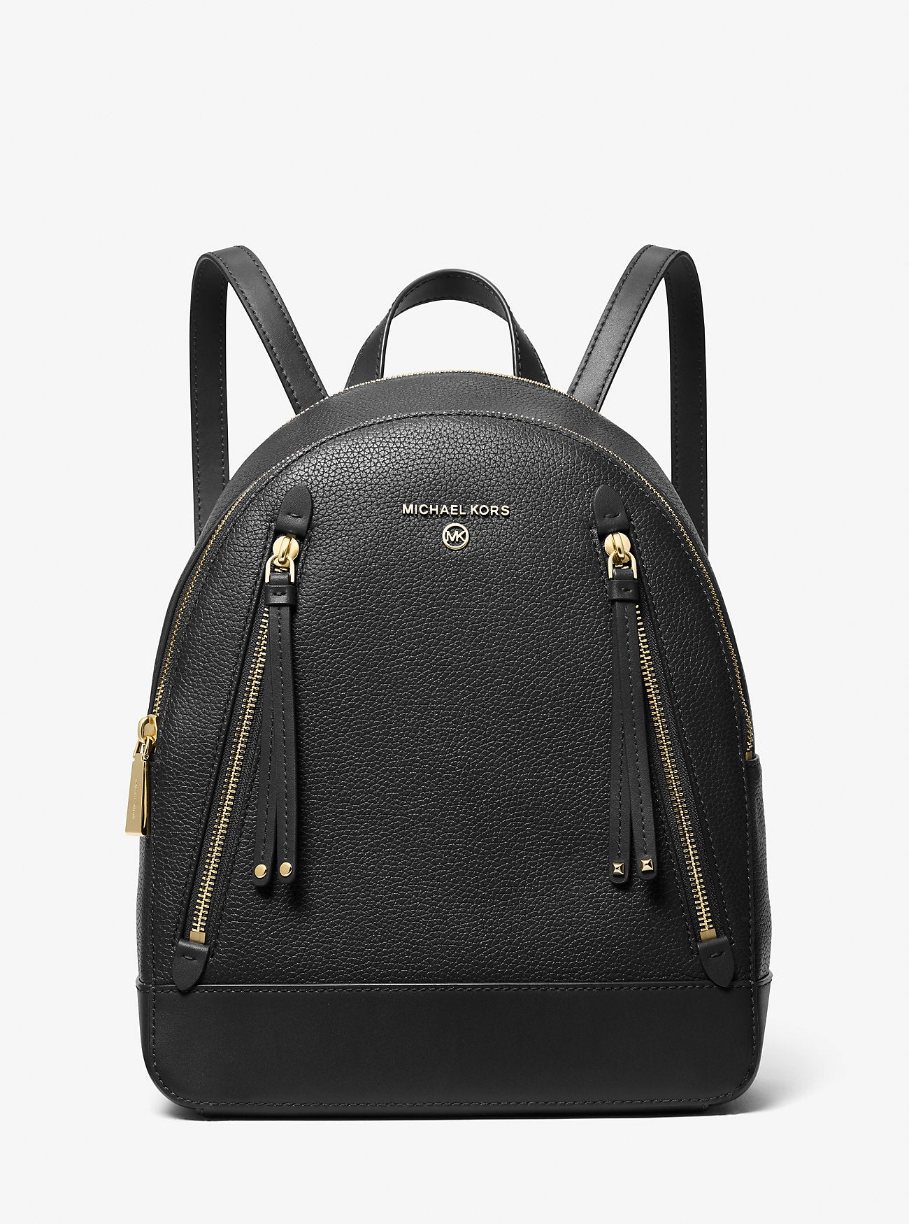 Brooklyn Medium Pebbled Leather Backpack Black Black