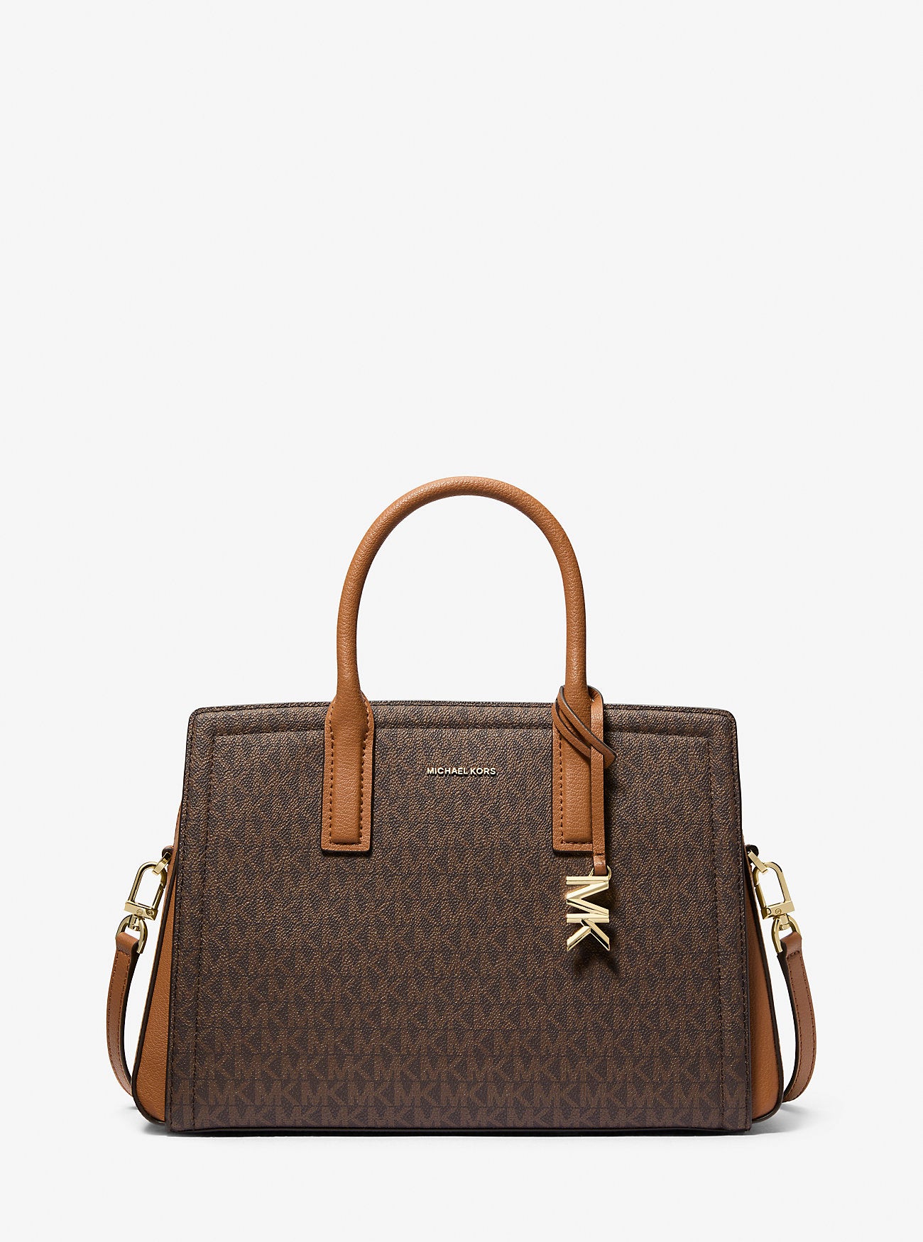 Laila Medium Signature Logo Satchel Brn-Acorn Brn-Acorn
