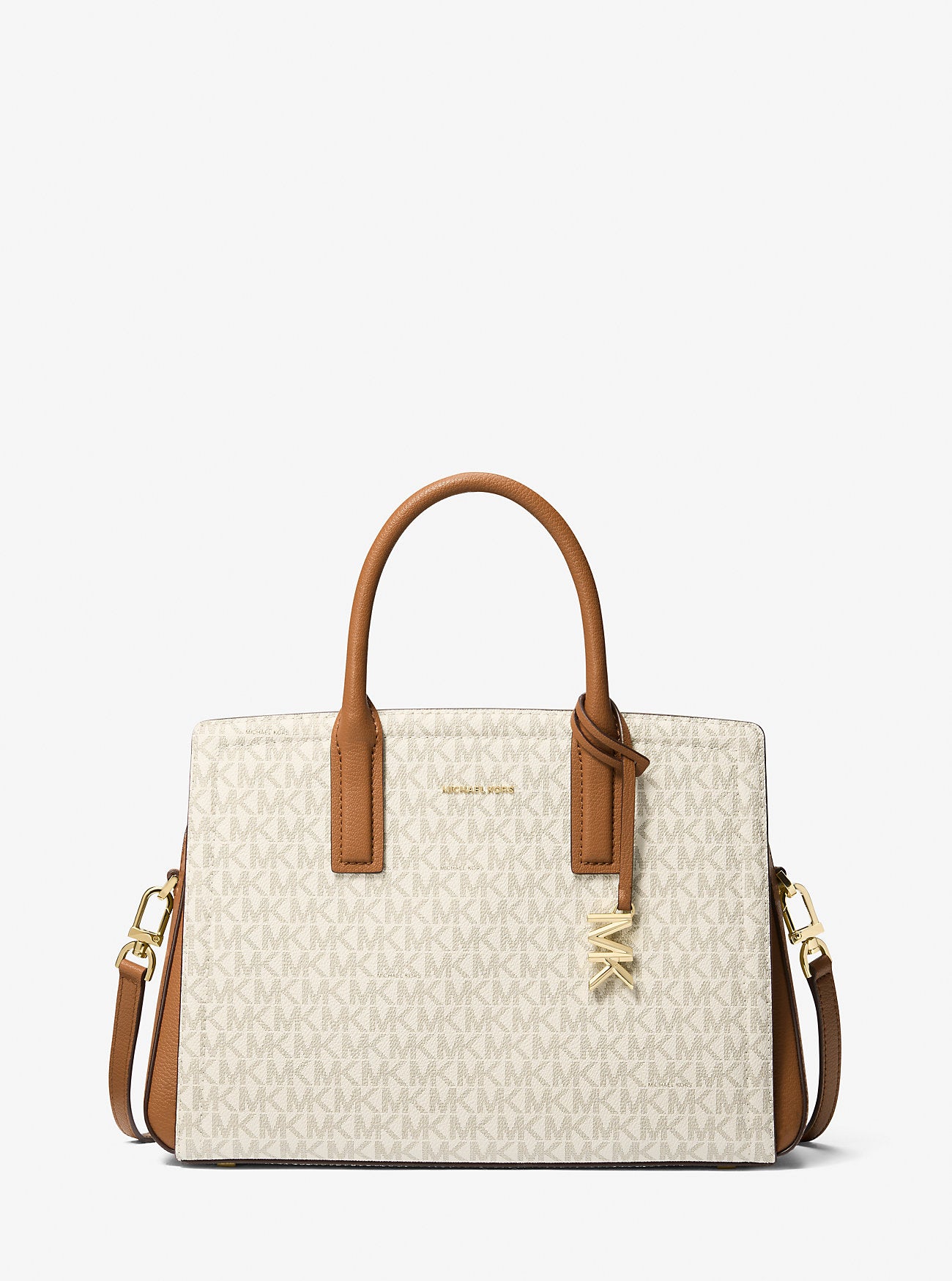 Laila Medium Signature Logo Satchel Vanilla-Acorn Vanilla-Acorn