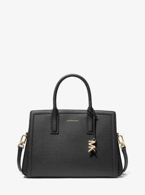 Laila Medium Leather Satchel Black Black