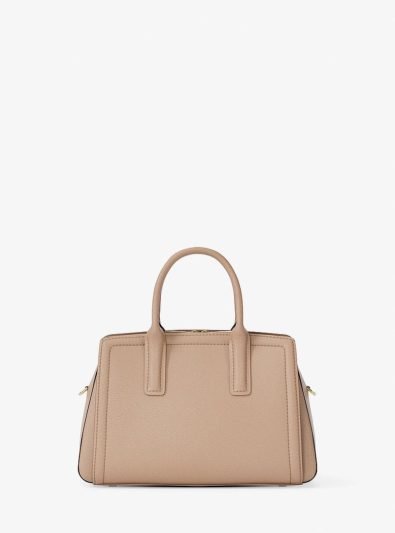 Michael Kors Laila Small Pebbled Leather Satchel KHAKI