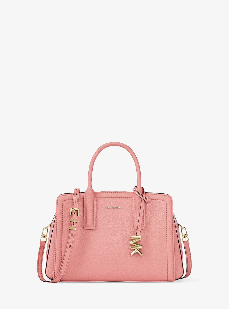 Michael Kors Laila Small Pebbled Leather Satchel PRIMROSE