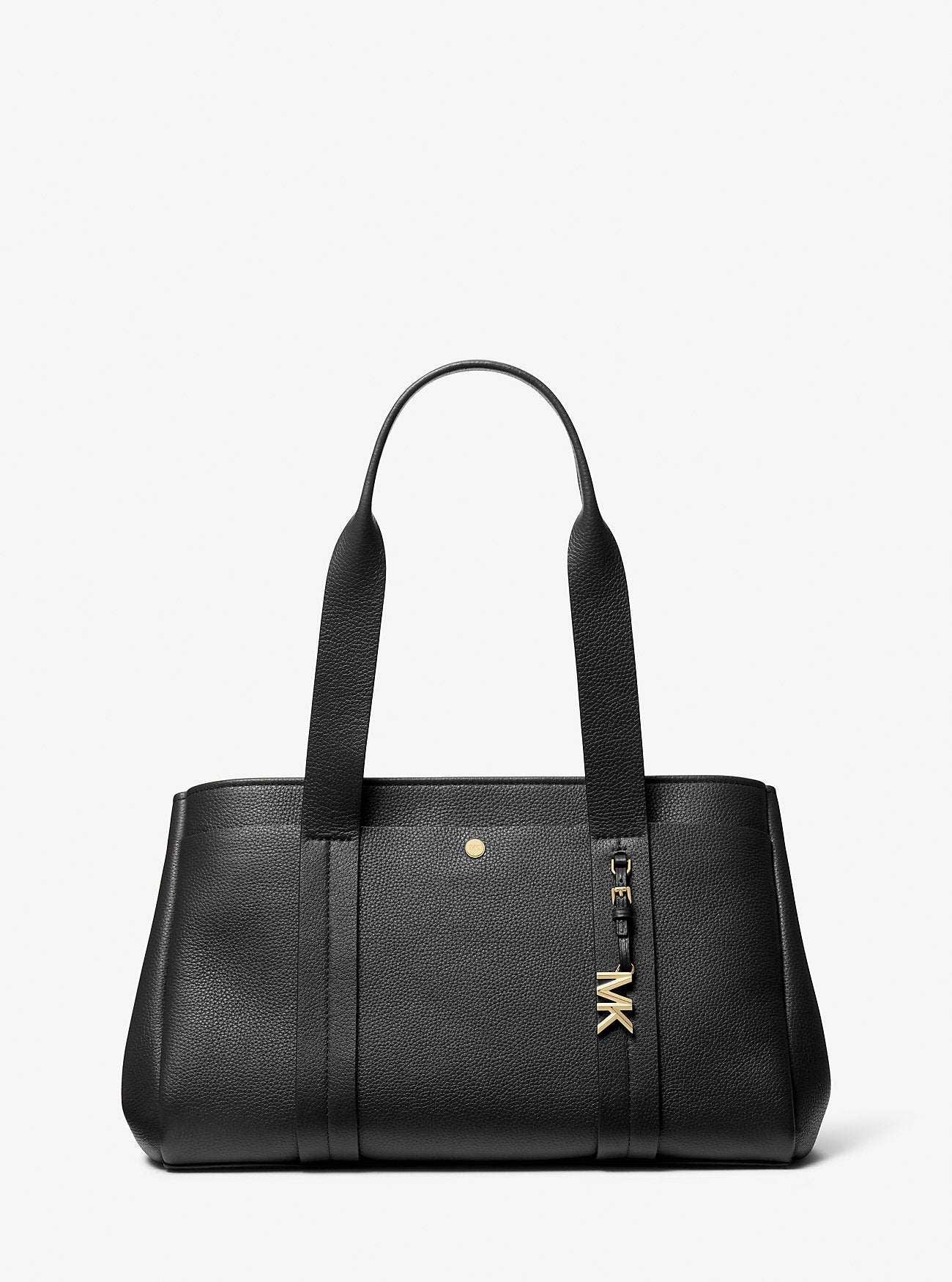 Romee Large Pebbled Leather Tote Bag Black Black