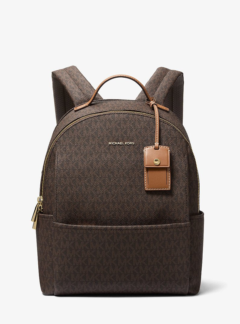 Michael Kors Sable Medium Signature Logo Backpack BRN/ACORN