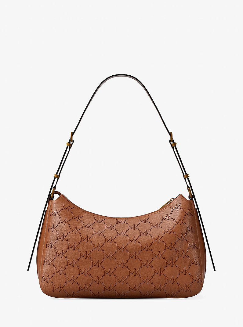 Michael Kors Nolita Medium Pebbled Leather Shoulder Bag LUGGAGE