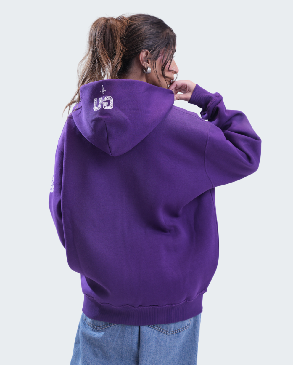 PURPLE GRUNGE ZIPPER HOODIE