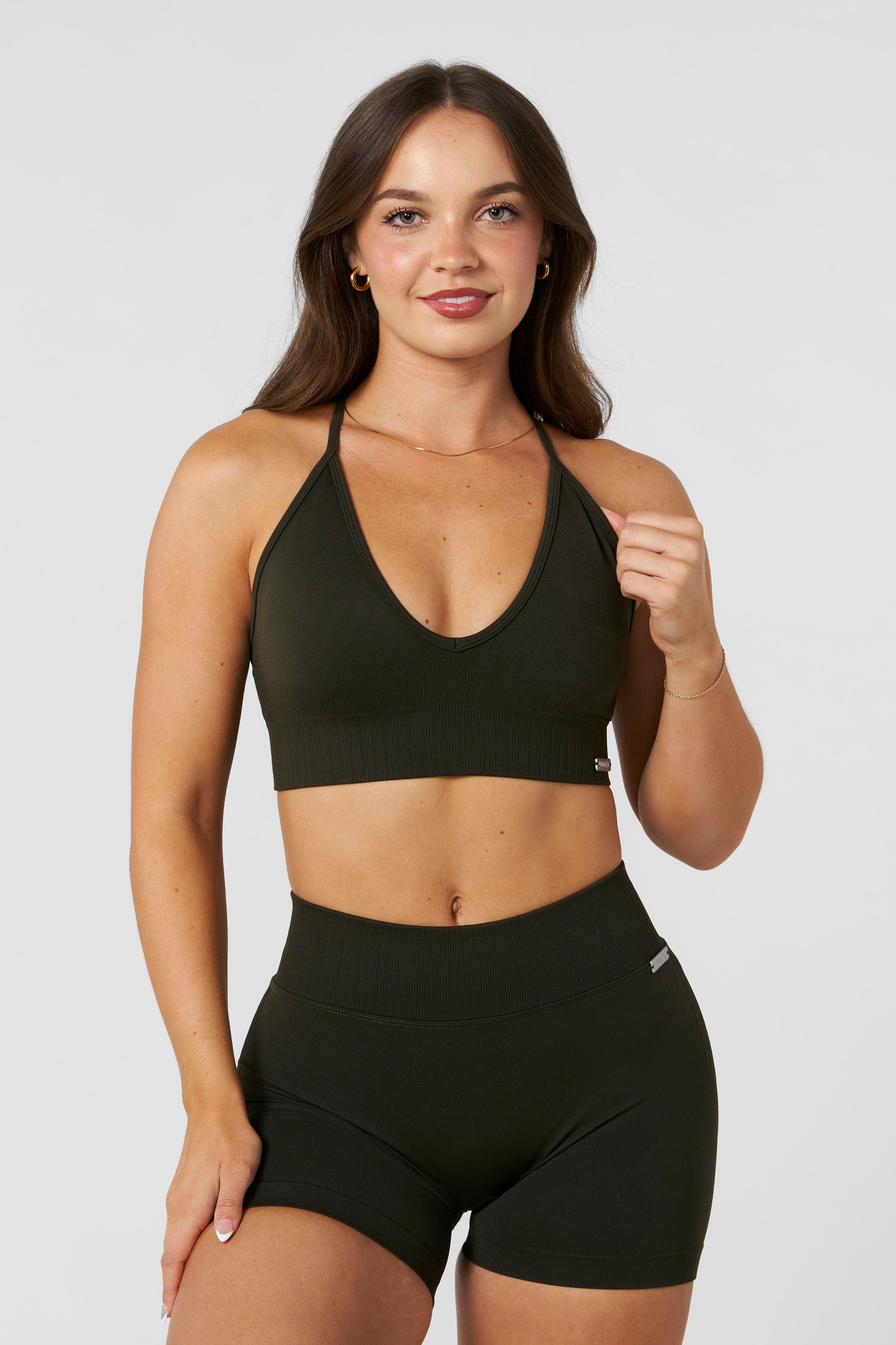YoungLA W367 - Sculpt Seamless Plunge Bra Olive