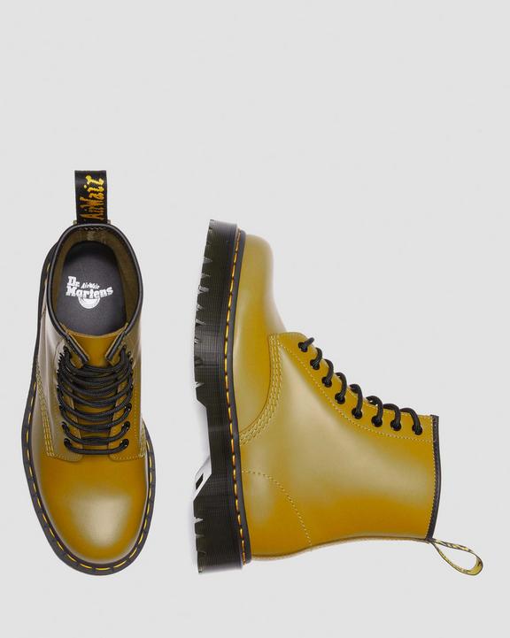 1460 Bex Smooth Leather Lace Up Boots - Antique Olive - Womens
