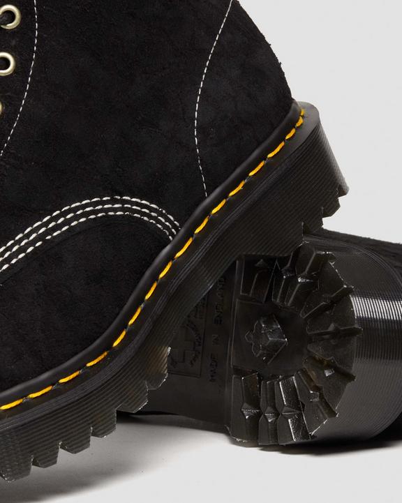 Dr Martens 1460 Made In England Emboss Suede Lace Up Boots - Black