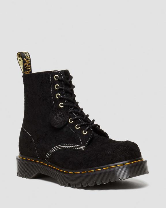 Dr Martens 1460 Made In England Emboss Suede Lace Up Boots - Black