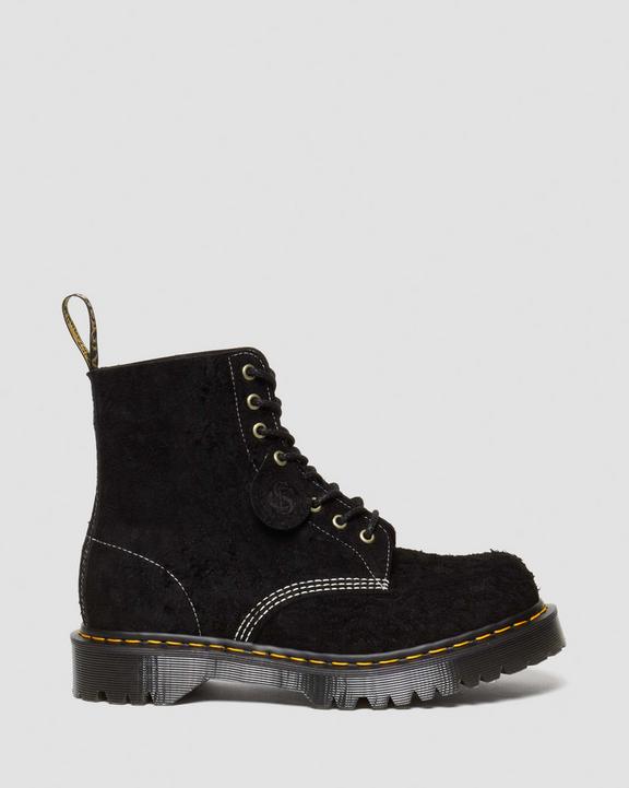 Dr Martens 1460 Made In England Emboss Suede Lace Up Boots - Black