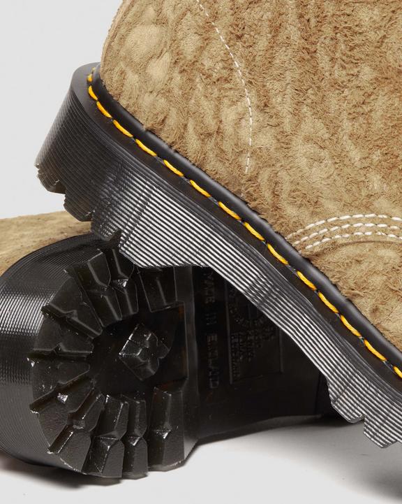 Dr Martens 1460 Made In England Emboss Suede Lace Up Boots - Savannah Tan