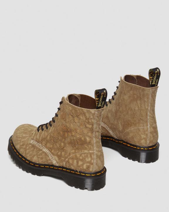 Dr Martens 1460 Made In England Emboss Suede Lace Up Boots - Savannah Tan