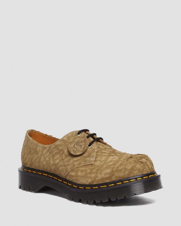 Dr Martens 1461 Bex Made In England Emboss Suede Oxford Shoes - Savannah Tan