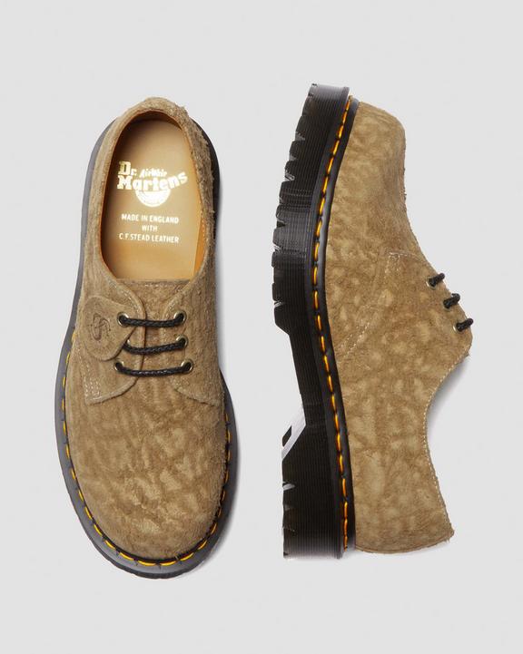 Dr Martens 1461 Bex Made In England Emboss Suede Oxford Shoes - Savannah Tan