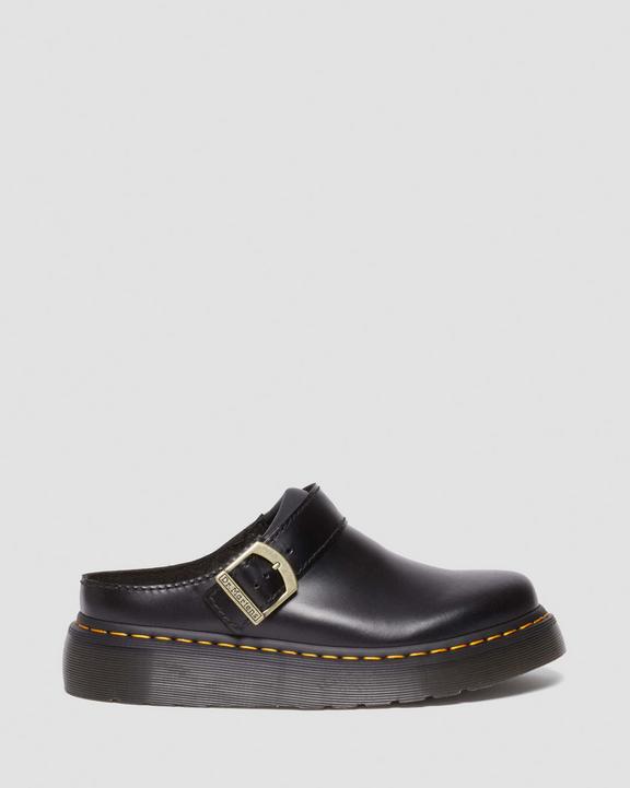 Dr Martens Laketen Atlas Leather Slingback Platform Mules - Black Atlas
