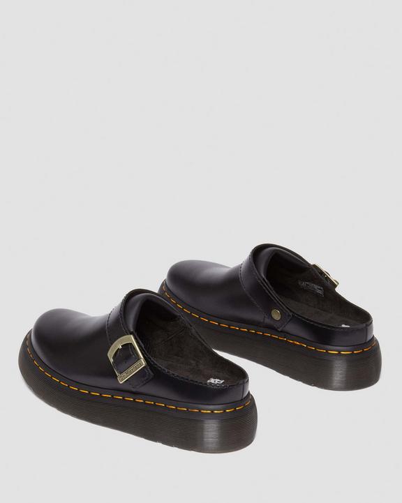 Dr Martens Laketen Atlas Leather Slingback Platform Mules - Black Atlas