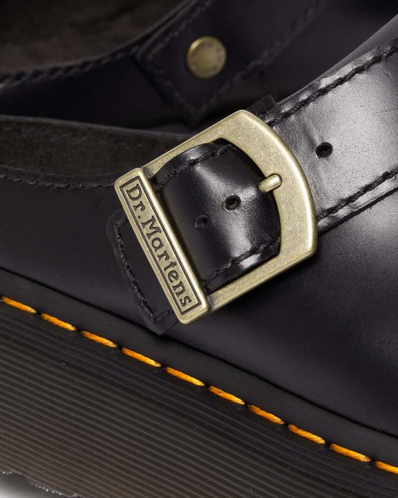 Dr Martens Laketen Atlas Leather Slingback Platform Mules - Black Atlas