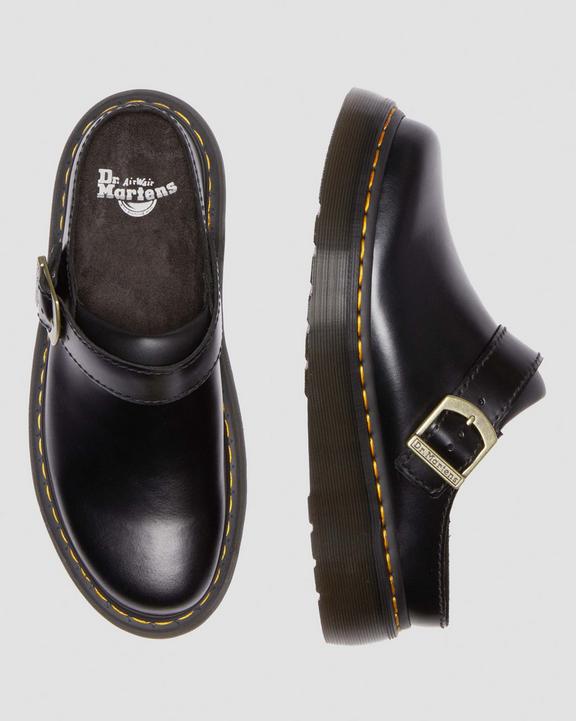 Dr Martens Laketen Atlas Leather Slingback Platform Mules - Black Atlas
