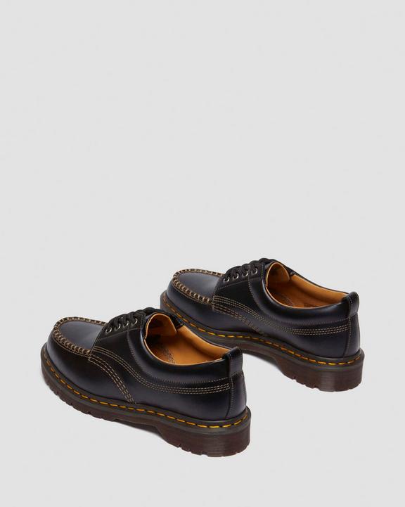 Dr Martens Lowell Leather Moc Toe Shoes - Black