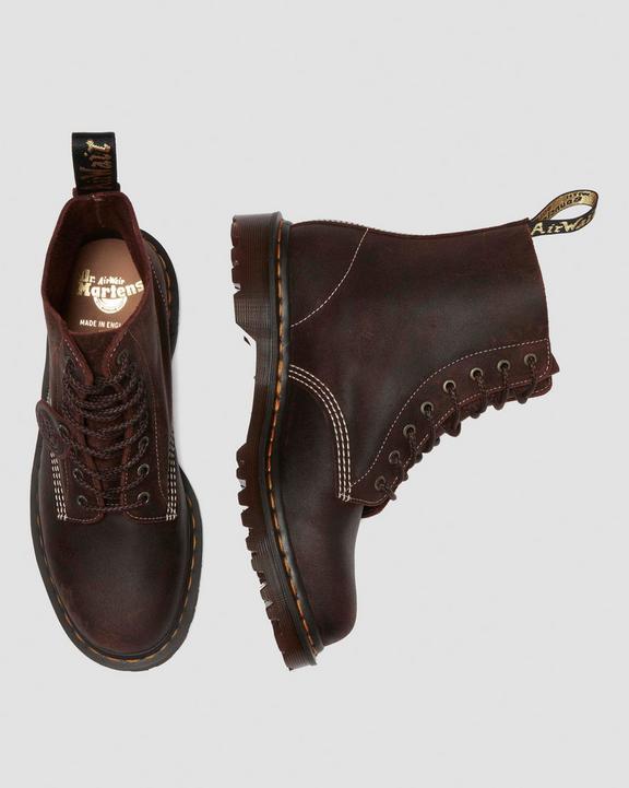 1460 Made In England Wax Commander Lace Up Boots - Brown - Mens
