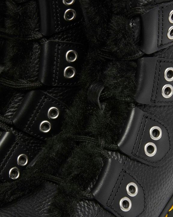 Dr Martens Faux Fur Lined Leather Lace Up Boots - Black