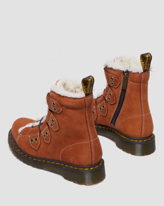 Dr Martens Women'S 1460 Lace To Toe Fur Lined Buttersoft Lace Up Boots - Tan