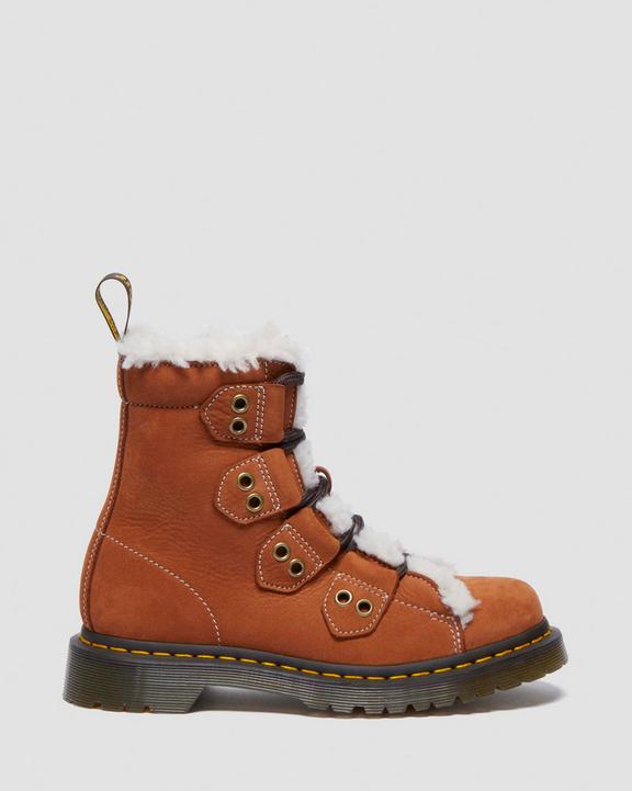 Dr Martens Women'S 1460 Lace To Toe Fur Lined Buttersoft Lace Up Boots - Tan