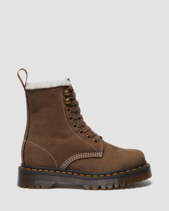 Dr Martens Women'S 1460 Bex Faux Fur Lined Lace Up Boots - Khaki