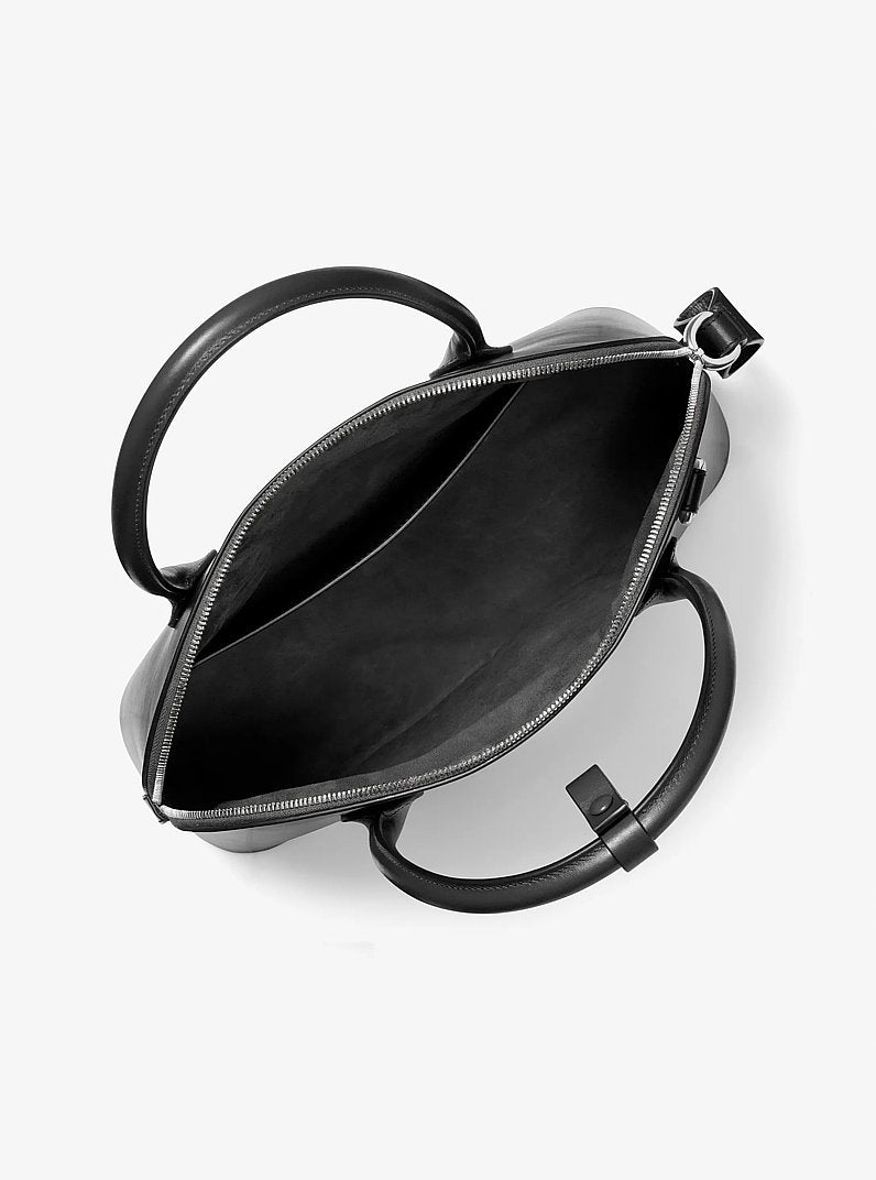Kaitlin Large Leather Dome Satchel Black Black