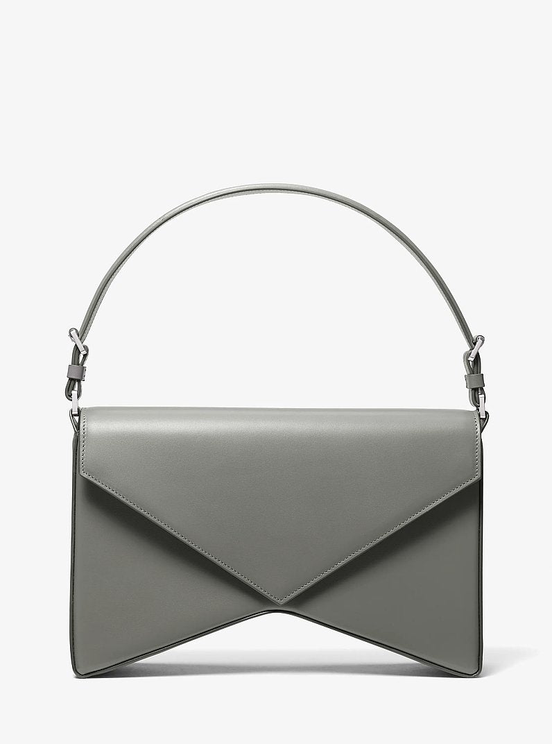 Manhatta Large Leather Bag Pewter Pewter