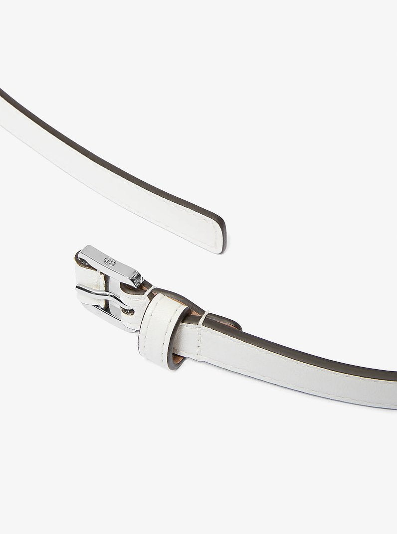 Michael Kors Caroyln Leather Waist Belt OPTIC WHITE