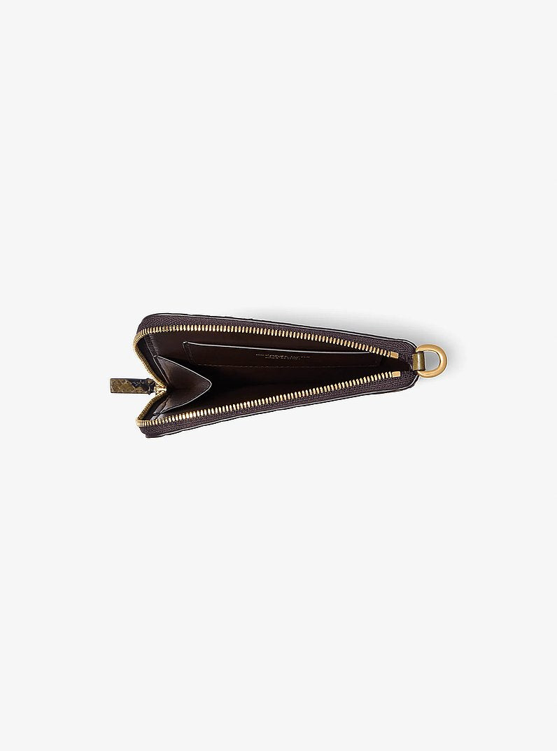 Michael Kors Aurelia Snake Embossed Leather Bag FENNEL