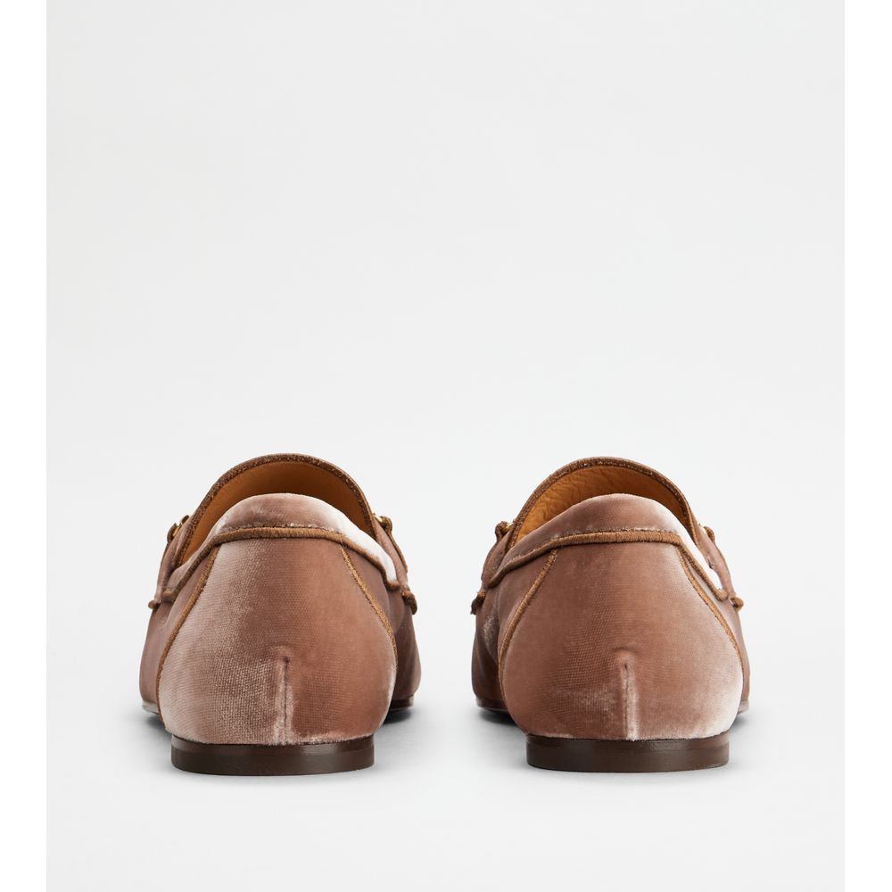 Tods Loafers In Velvet Pink Womens