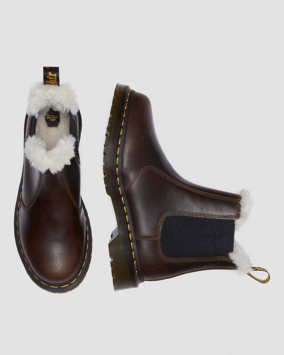 Dr Martens 2976 Women'S Faux Fur Lined Chelsea Boots - Khaki