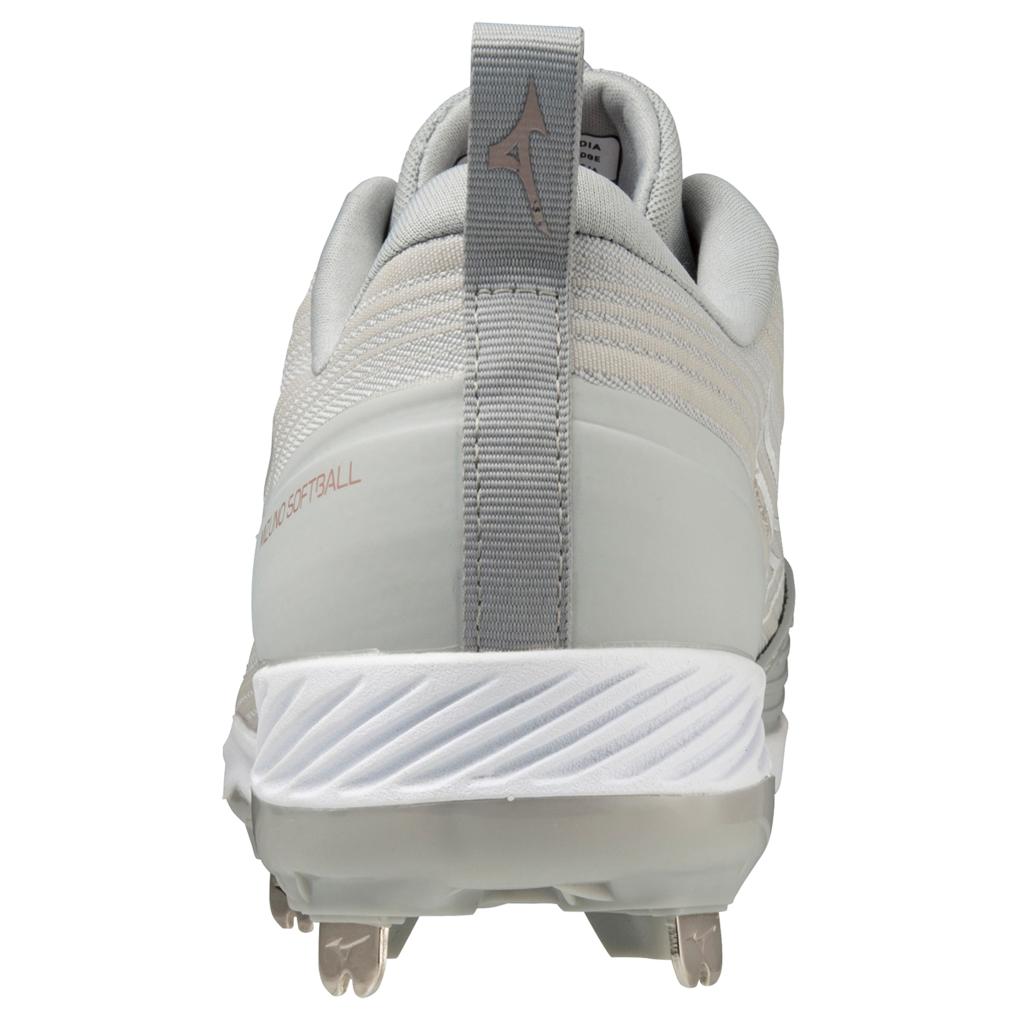 Mizuno Sweep 6 Low Women's Metal Fastpitch Softball Cleat Grey White