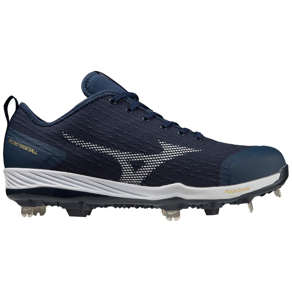 Mizuno Dominant 4 Low Men's Metal Baseball Cleat Navy White