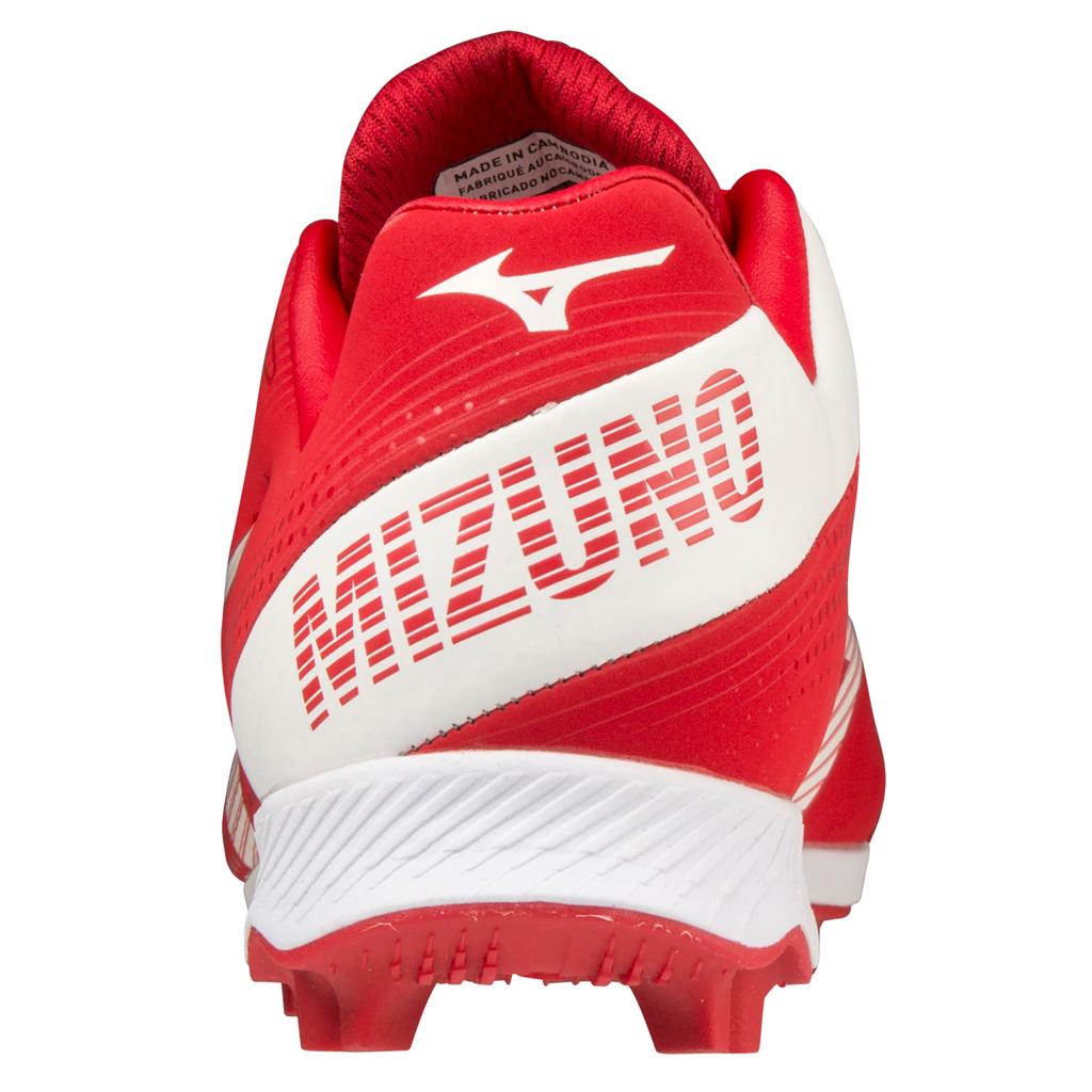 Mizuno Wave Lightrevo Tpu Junior Molded Low Baseball Cleat Red White
