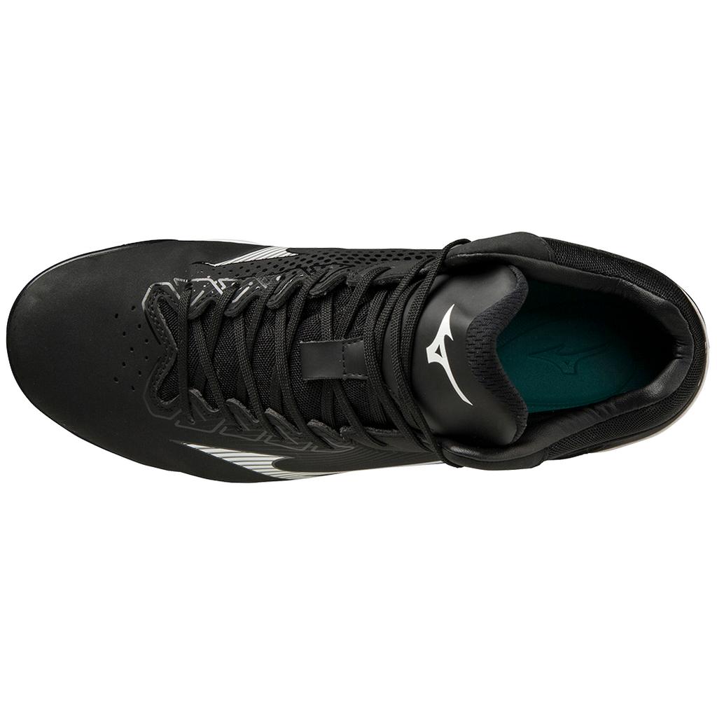 Mizuno Wave Lightrevo Tpu Men's Molded Mid Baseball Cleat Black White