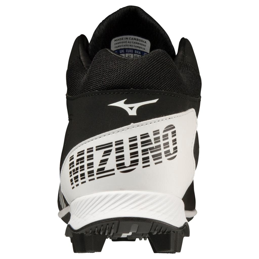 Mizuno Wave Lightrevo Tpu Men's Molded Mid Baseball Cleat Black White