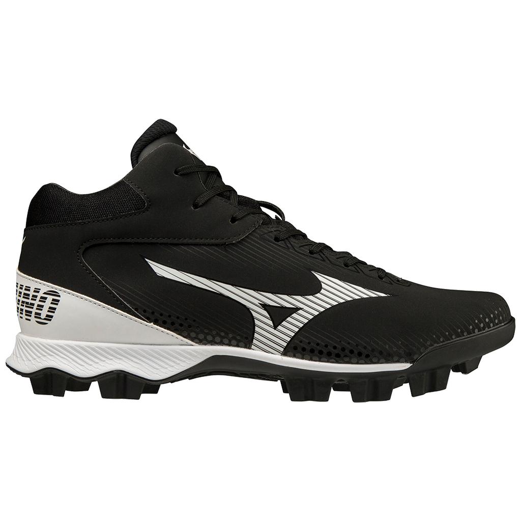 Mizuno Wave Lightrevo Tpu Men's Molded Mid Baseball Cleat Black White