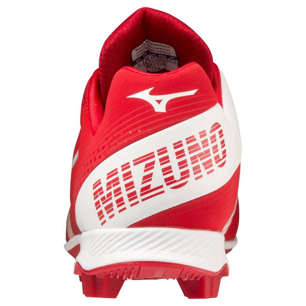 Mizuno Wave Lightrevo Tpu Men's Molded Low Baseball Cleat Red White