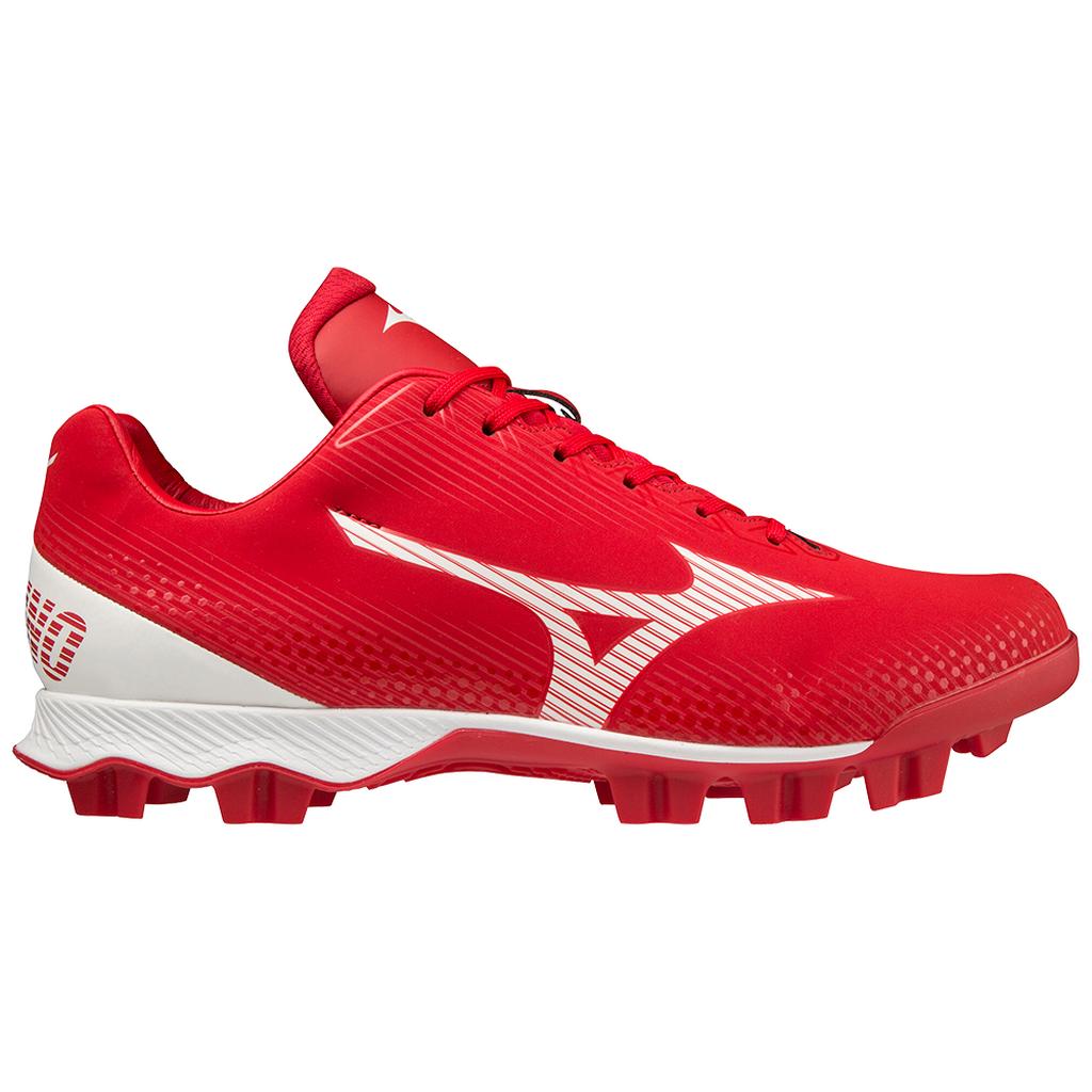 Mizuno Wave Lightrevo Tpu Men's Molded Low Baseball Cleat Red White