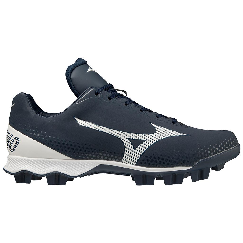 Mizuno Wave Lightrevo Tpu Men's Molded Low Baseball Cleat Navy White