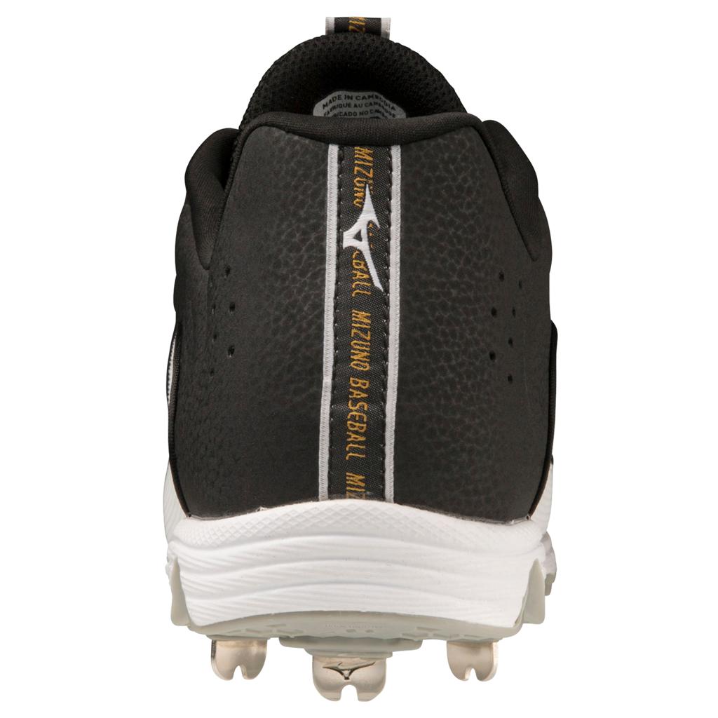 Mizuno 9 Spike Ambition 3 Low Men's Metal Baseball Cleat Black White
