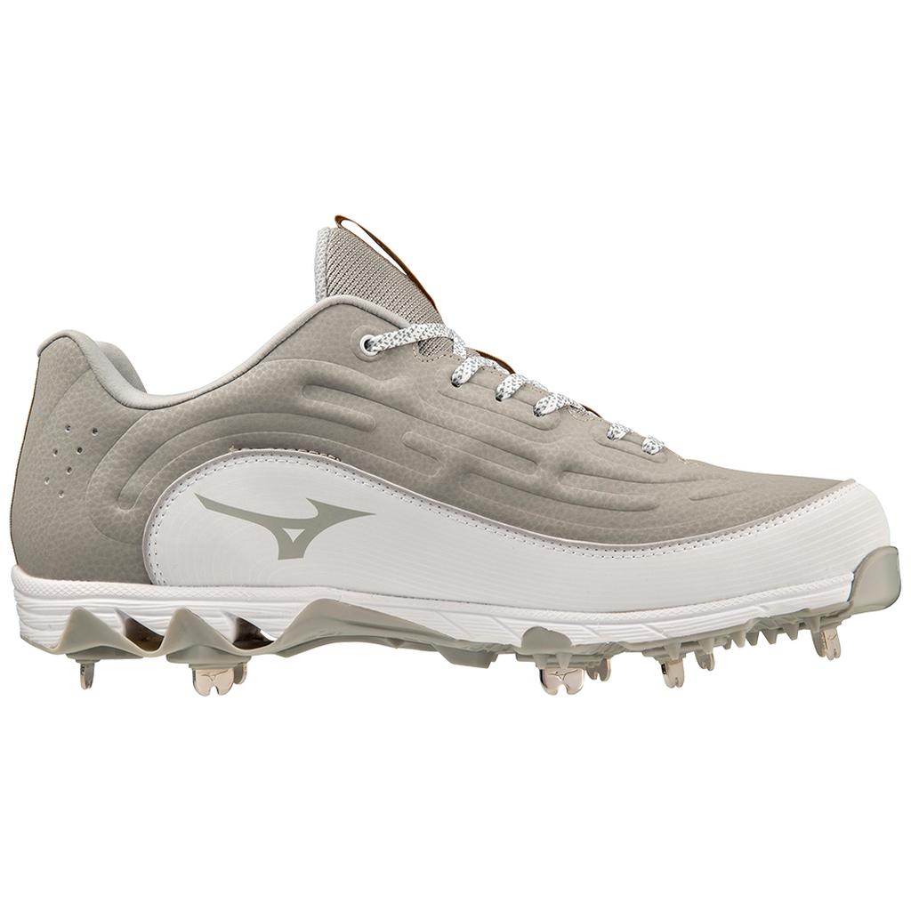 Mizuno 9 Spike Ambition 3 Low Men's Metal Baseball Cleat Grey White