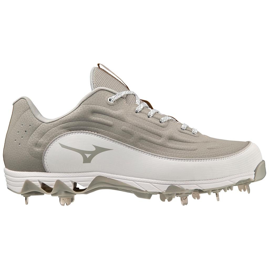 Mizuno 9 Spike Ambition 3 Low Men's Metal Baseball Cleat Grey White