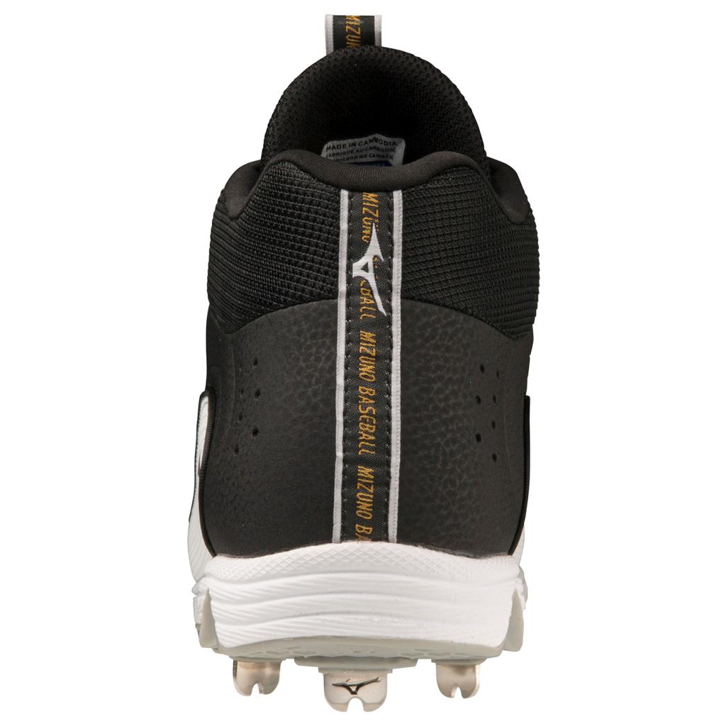 Mizuno 9 Spike Ambition 3 Mid Men's Metal Baseball Cleat Black White