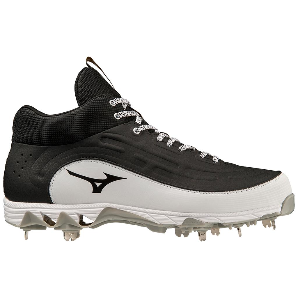 Mizuno 9 Spike Ambition 3 Mid Men's Metal Baseball Cleat Black White