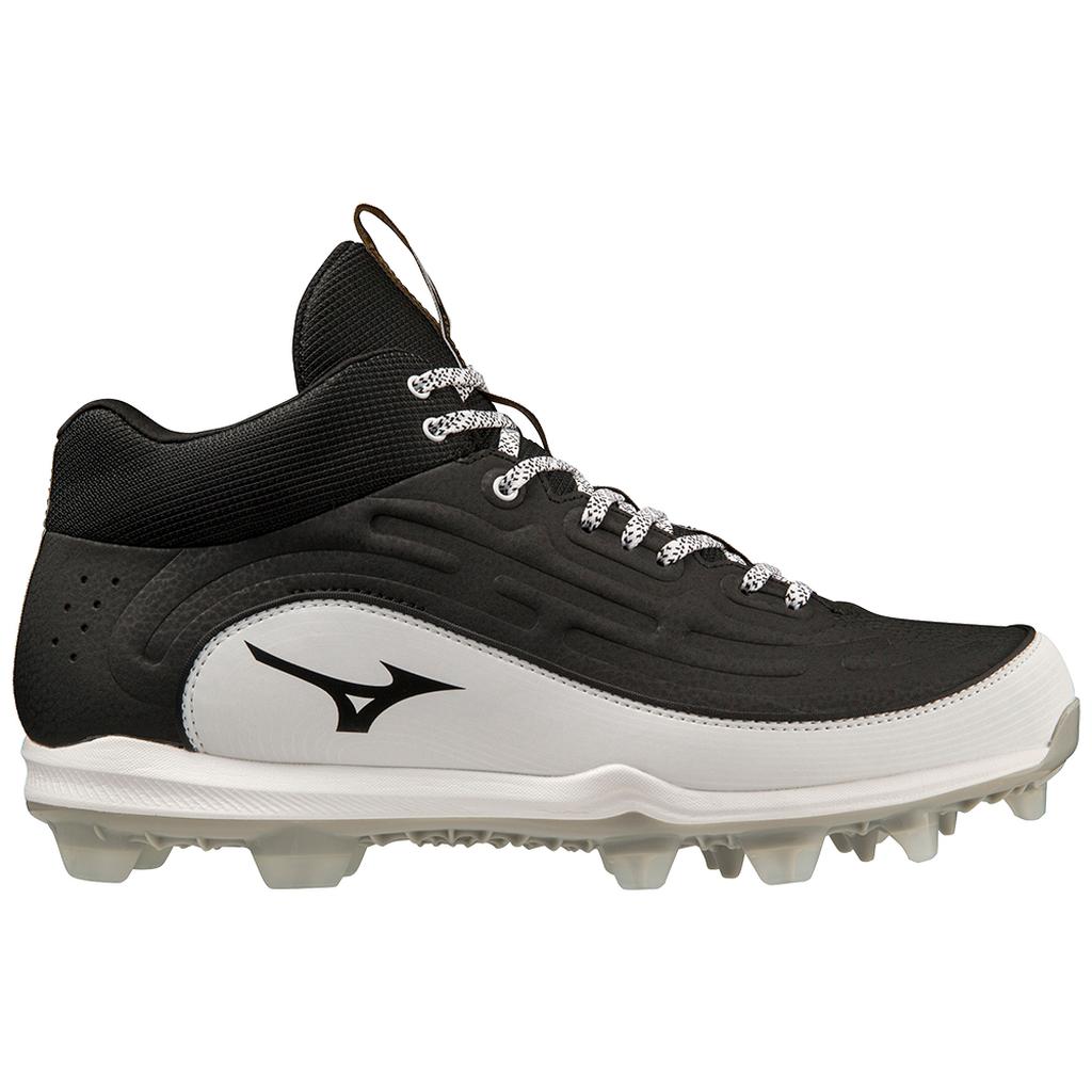 Mizuno Ambition 3 Mid Tpu Men's Molded Baseball Cleat Black White